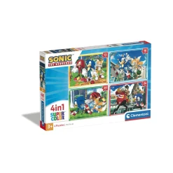 CLEMENTONI supercolor puzzle 4in1 sonic – 1×12 + 1×16 + 1×20 + 1×24 pezzi, puzzle bambini 3 anni> Puzzle Per Bambini
