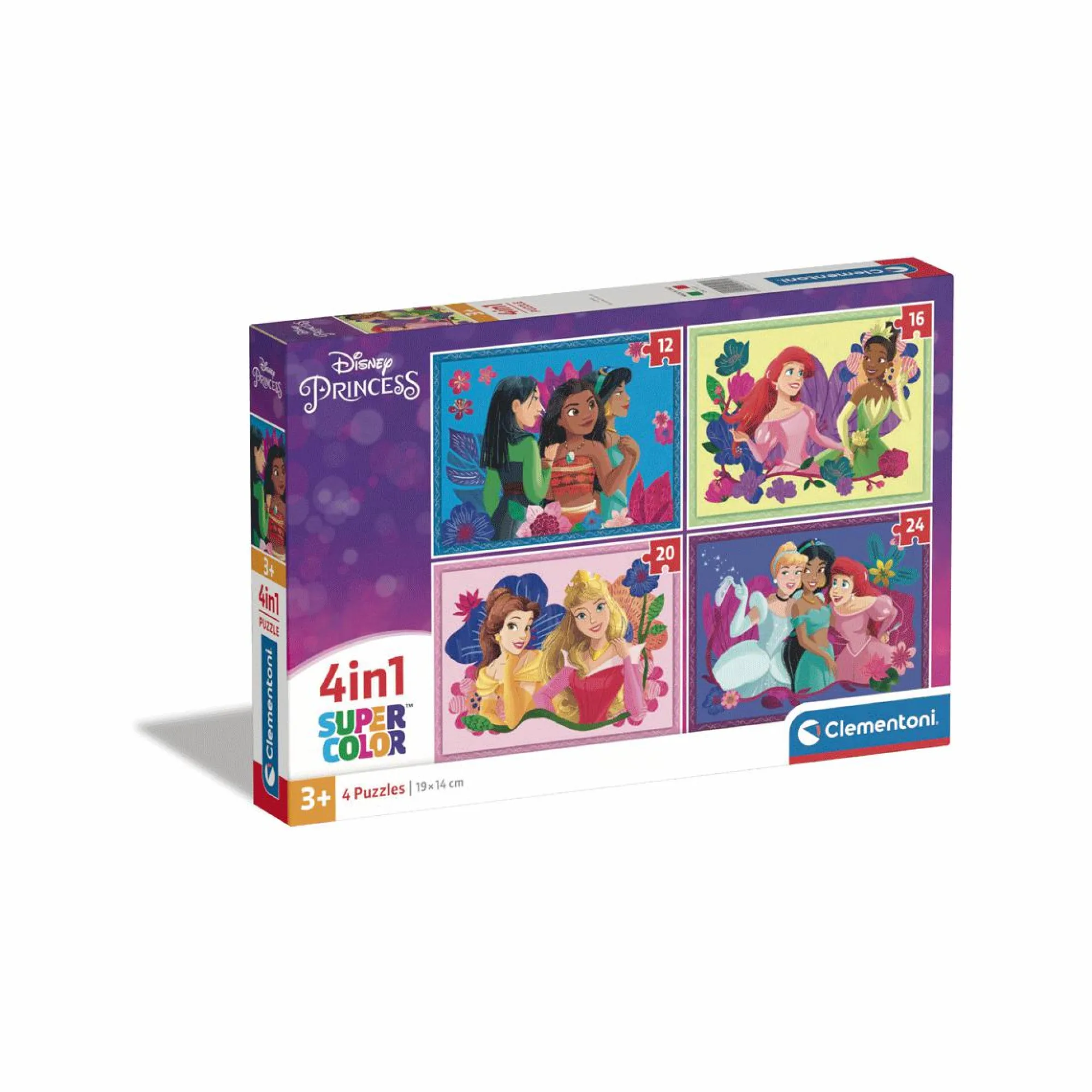 DISNEY PRINCESS Clementoni supercolor puzzle – 1×12 + 1×16 + 1×20 + 1×24 pezzi, puzzle bambini 3 anni> Puzzle Per Bambini
