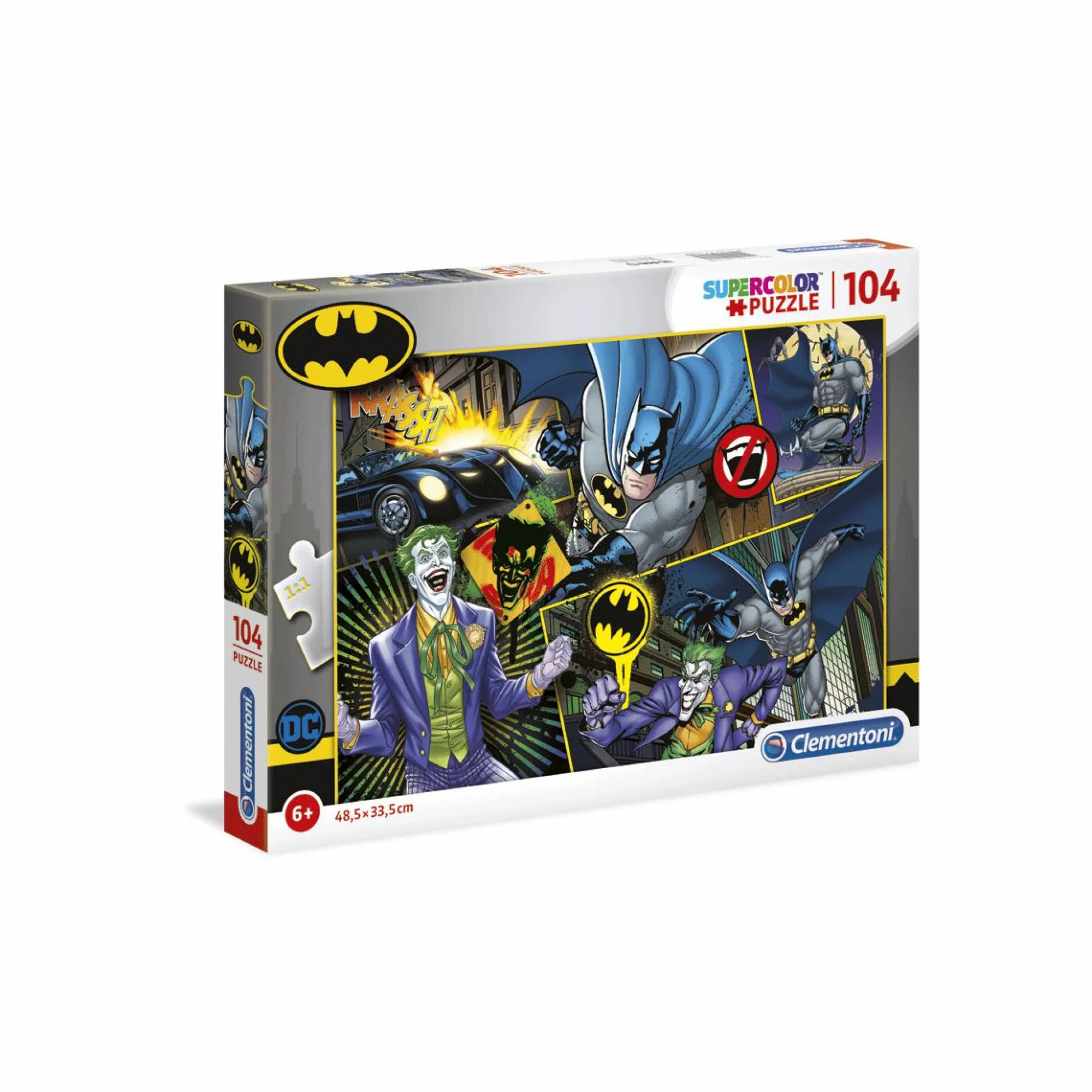 CLEMENTONI supercolor puzzle – batman – 104 pezzi, puzzle bambini 6 anni> Puzzle Per Bambini