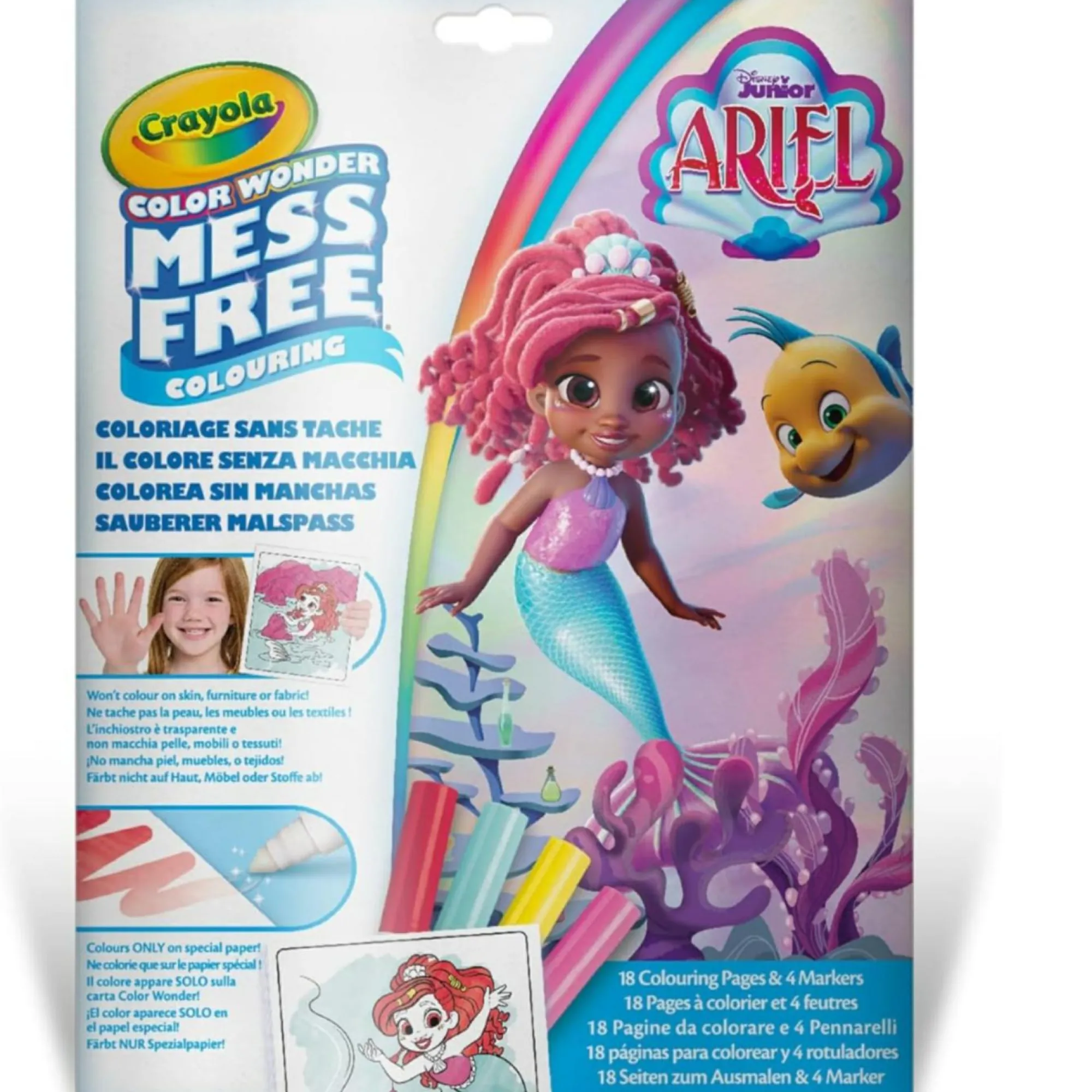 CRAYOLA Color wonder, ariel set con 18 pagine da colorare e 4 pennarelli> Kit Artistici E Pittura