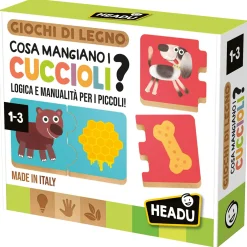 HEADU Cosa mangiano i cuccioli – gioco educativo per bambini – logica e manualità> Primi Apprendimenti