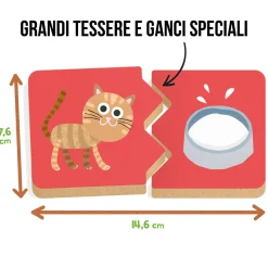 HEADU Cosa mangiano i cuccioli – gioco educativo per bambini – logica e manualità> Primi Apprendimenti