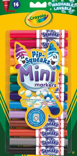 CRAYOLA -14 mini pennarelli lavabili, formato pocket, punta maxi, colori assortiti> Cancelleria E Accessori