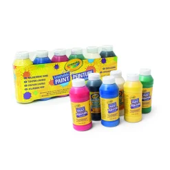 CRAYOLA – washable paint, set 6 tempere lavabili a base d’acqua – colori brillanti e facili da pulire, perfetti per attività creative> Kit Artistici E Pittura