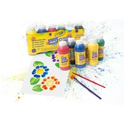 CRAYOLA – washable paint, set 6 tempere lavabili a base d’acqua – colori brillanti e facili da pulire, perfetti per attività creative> Kit Artistici E Pittura