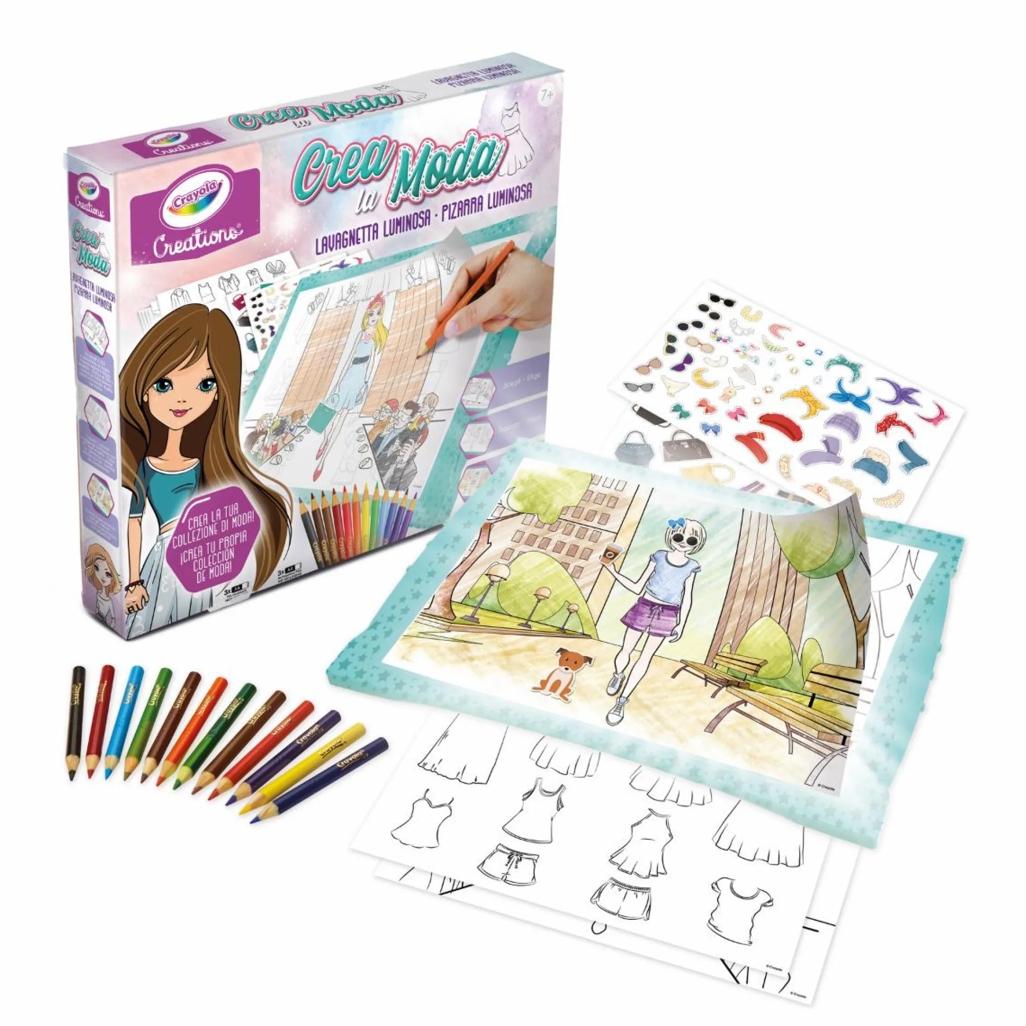 CRAYOLA creations – crea la moda – lavagnetta luminosa con accessori> Moda, Gioielli, Decorazioni, Cosmetici