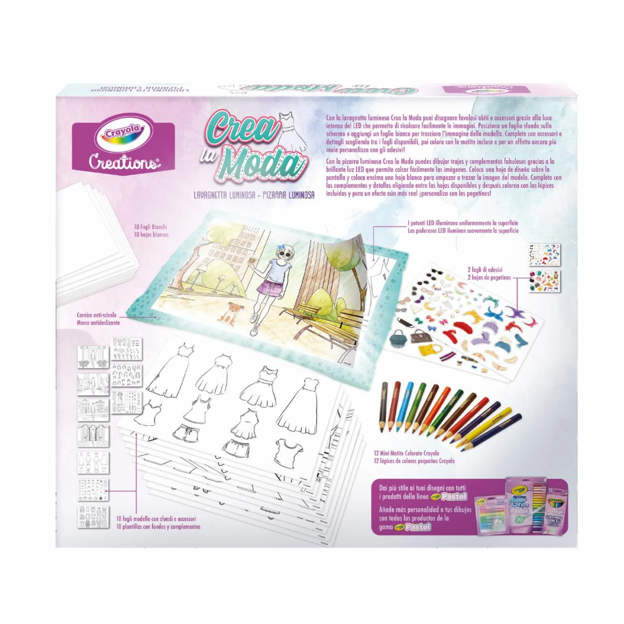 CRAYOLA creations – crea la moda – lavagnetta luminosa con accessori> Moda, Gioielli, Decorazioni, Cosmetici