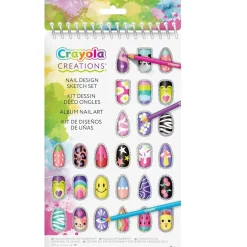 CRAYOLA creations – nail art album, set da disegno con stickers per creare bozzetti di unghie, 04-1275><noscript><img width=