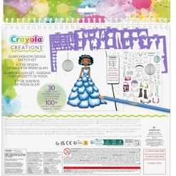 CRAYOLA creations glam fashion super set – disegna la tua collezione di moda | set creativo con stencil e stickers per bambine 8+> Kit Artistici E Pittura