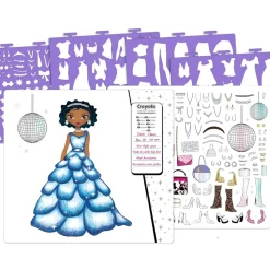 CRAYOLA creations glam fashion super set – disegna la tua collezione di moda | set creativo con stencil e stickers per bambine 8+><noscript><img width=