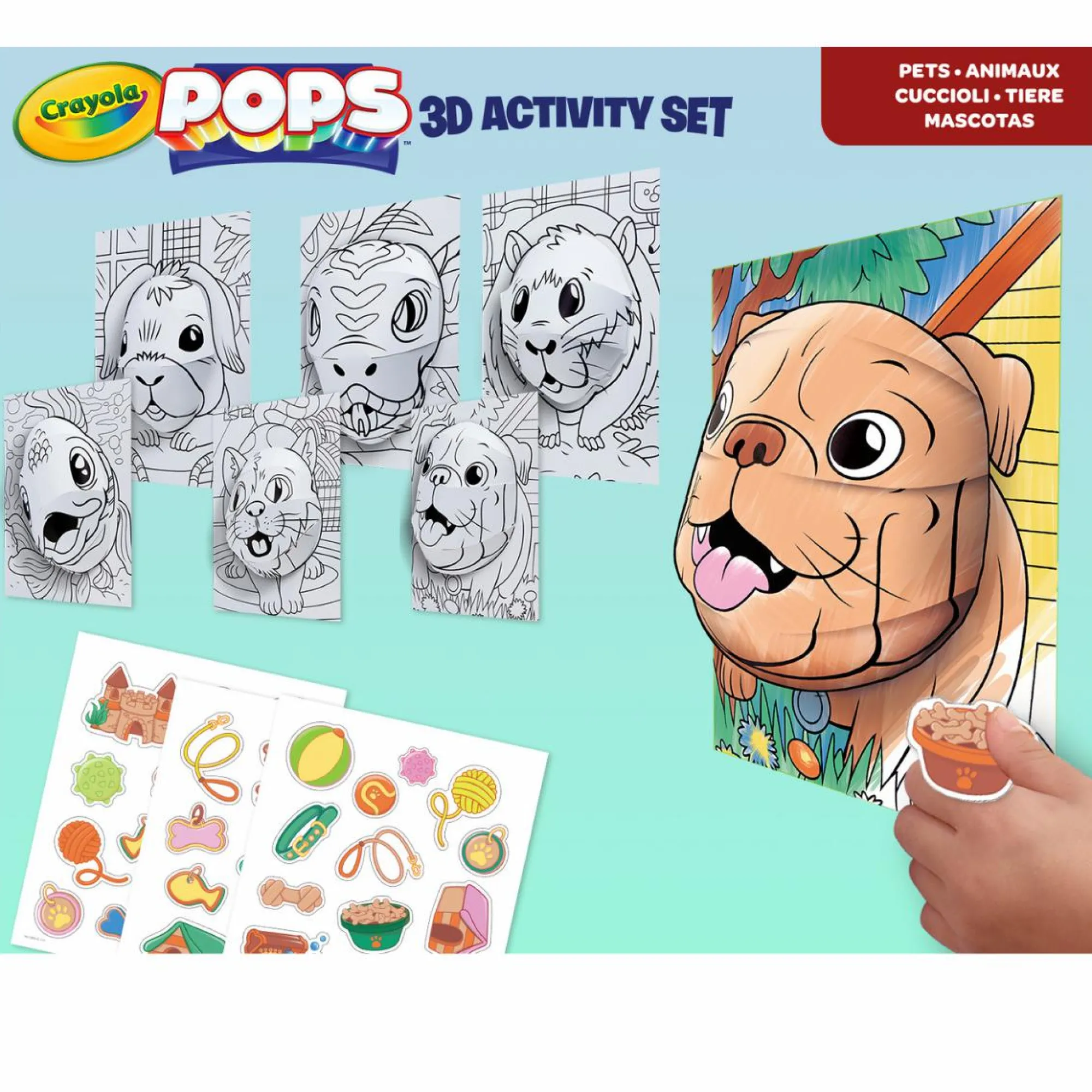 CRAYOLA pops 3d activity set cuccioli di animali – colora e crea disegni tridimensionali> Kit Artistici E Pittura