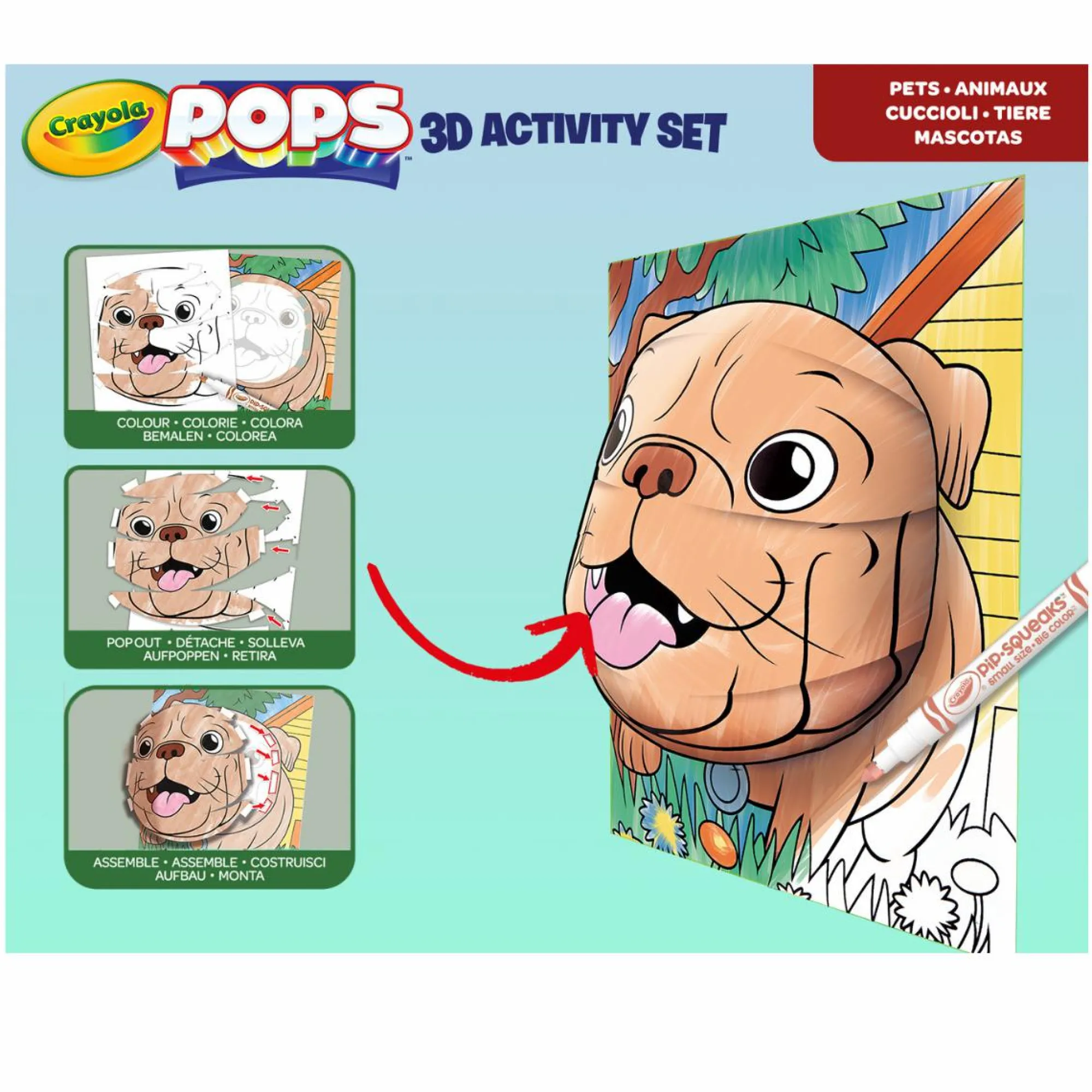 CRAYOLA pops 3d activity set cuccioli di animali – colora e crea disegni tridimensionali> Kit Artistici E Pittura