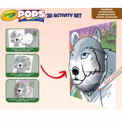 CRAYOLA pops 3d activity set lupo e natura selvaggia – colora e crea disegni tridimensionali><noscript><img width=