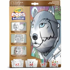 CRAYOLA pops 3d activity set lupo e natura selvaggia – colora e crea disegni tridimensionali><noscript><img width=