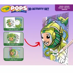 CRAYOLA pops 3d activity set spazio e astronauti – colora e crea disegni tridimensionali><noscript><img width=