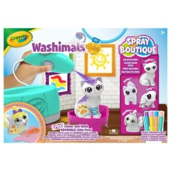 CRAYOLA washimals spray boutique set – attività colora lava ricolora con 4 cuccioli> Action Figures