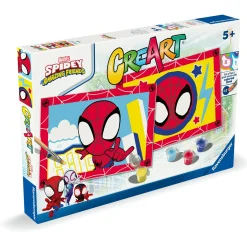 CREART serie junior, spidey, kit dipingere con i numeri, contiene 2 tavole prestampate, pennello, co – ravensburger><noscript><img width=