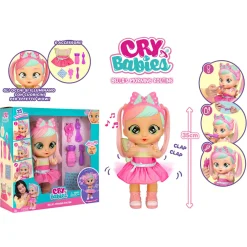 CRY BABIES bella morning routine, bambola con funzione: ride, applaude e balla. con accessori.> Bambolotti