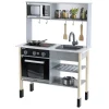 MIELE Cucina in legno con luci e suoni – fornello, microonde, lavello estraibile e accessori inclusi – 70x30x91 cm> Cucine Giocattolo