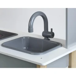 MIELE Cucina in legno con luci e suoni – fornello, microonde, lavello estraibile e accessori inclusi – 70x30x91 cm><noscript><img width=