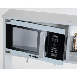 MIELE Cucina in legno con luci e suoni – fornello, microonde, lavello estraibile e accessori inclusi – 70x30x91 cm><noscript><img width=