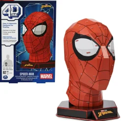 SPIN MASTER 4d build, kit di modellismo per puzzle 3d marvel spider-man da 82 pezzi con supporto | decorazione da tavolo di spider-man | giocattoli da costruzione | puzzle 3d per adulti e ragazzi dai 12 anni in su> Puzzle Per Adulti|Puzzle 3D