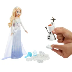Disney frozen – le avventure di elsa e olaf, set con bambola elsa, personaggio olaf e sabbia modellabile><noscript><img width=