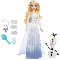 Disney frozen – le avventure di elsa e olaf, set con bambola elsa, personaggio olaf e sabbia modellabile><noscript><img width=