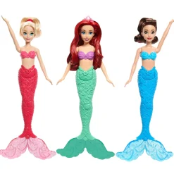 Disney princess – ariel e le sue sorelle, set 3 bambole sirena alla moda con code glitterate> Fashion Dolls
