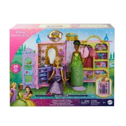 DISNEY PRINCESS – guardaroba da favola, playset armadio apribile fino a 60cm con 2 abiti e 25 accessori><noscript><img width=