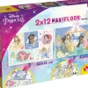 DISNEY PRINCESS Disney puzzle maxifloor 2 x 12 princess> Puzzle Per Bambini