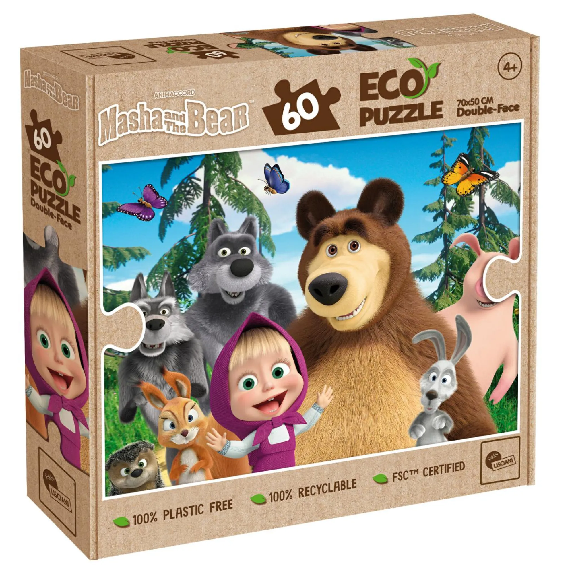 LISCIANI Eco-puzzle da colorare – completa il puzzle e colora la scena sul retro! divertimento educativo e sostenibile> Puzzle Per Bambini