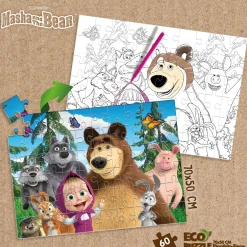 LISCIANI Eco-puzzle da colorare – completa il puzzle e colora la scena sul retro! divertimento educativo e sostenibile> Puzzle Per Bambini