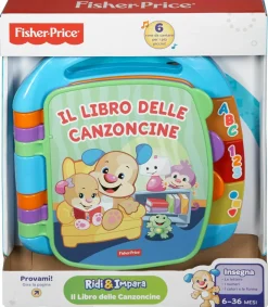 FISHER-PRICE Fisher price- libro delle canzoncine ridi e impara, imparare parole, lettere e numeri, bambini dai 6 mesi><noscript><img width=