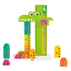 FISHER-PRICE – coccodrillo conta e somma, set educativo con 10 blocchi impilabili> Giochi Impilabili