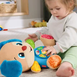 FISHER-PRICE – il cagnolino smart stages blu, peluche musicale per l’apprendimento con luci, suoni e frasi><noscript><img width=