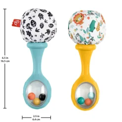 FISHER-PRICE – maracas, set di 2 maracas sonaglino con motivi ad alto contrasto e suoni divertenti><noscript><img width=