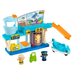 FISHER-PRICE little people – avventure in aeroporto, playset con nastro trasportatore dei bagagli, include 1 aereo, 2 personaggi e bagagli> Giochi Di Apprendimento