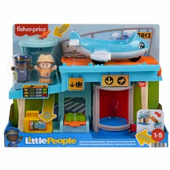 FISHER-PRICE little people – avventure in aeroporto, playset con nastro trasportatore dei bagagli, include 1 aereo, 2 personaggi e bagagli> Giochi Di Apprendimento