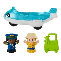 FISHER-PRICE little people – avventure in aeroporto, playset con nastro trasportatore dei bagagli, include 1 aereo, 2 personaggi e bagagli><noscript><img width=