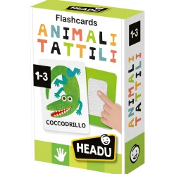 HEADU Flashcards animali tattili montessori – tocca, scopri e impara con il metodo montessori – 12m+ –> Primi Apprendimenti