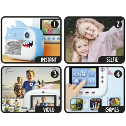 CREA MANIA Fotocamera bambini instant kids camera – 6a+ assortita in rosa e blu –  ><noscript><img width=