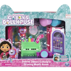 GABBY'S DOLLHOUSE Gabby’s dollhouse, groovy music room con personaggio daniel james catnip, 2 accessori, 2 mobili e 2 scatole con sorpresa, giocattoli per bambini dai 3 anni in su> Fashion Dolls