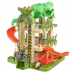 SUPERSTAR Garage giocattolo motor & co a 3 livelli con 3 auto monster machines – incluso ragno gigante e tyrannosauro – altezza 52 cm – include 3 mini auto monster machines, perfetto per avventure dinamiche!> Garage E Circuiti