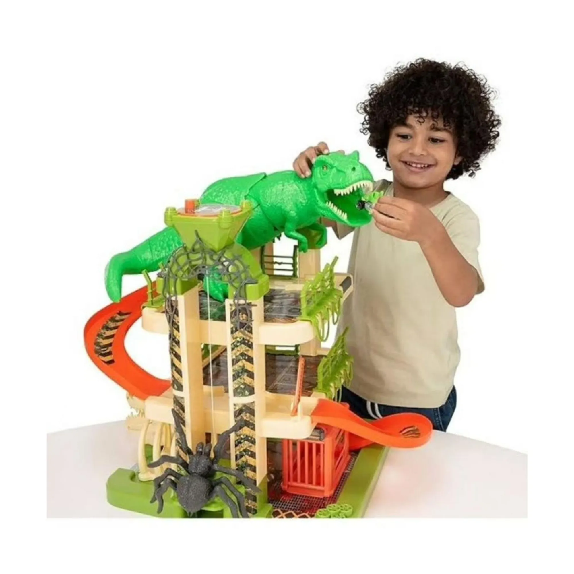 SUPERSTAR Garage giocattolo motor & co a 3 livelli con 3 auto monster machines – incluso ragno gigante e tyrannosauro – altezza 52 cm – include 3 mini auto monster machines, perfetto per avventure dinamiche!> Garage E Circuiti