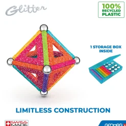 Geomag glitter panels 100% riciclato – costruzioni magnetiche scintillanti e colorate><noscript><img width=