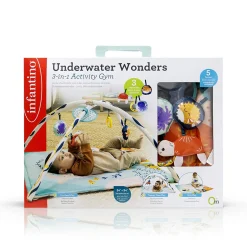 INFANTINO Grande palestrina gioco 3 in 1 a tema marino – ampio tappeto imbottito – 0+ mesi  –> Palestrine E Tappeti Gioco