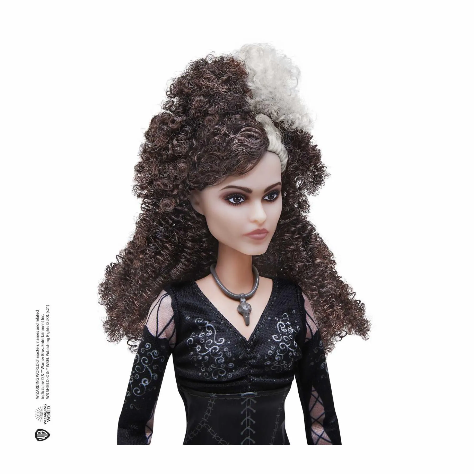 Harry Potter – bellatrix lestrange bambola da collezione da 25 cm circa con capelli ricci, abito nero, collana e bacchetta, giocattolo per bambini 6+ anni, hfj70> Fashion Dolls