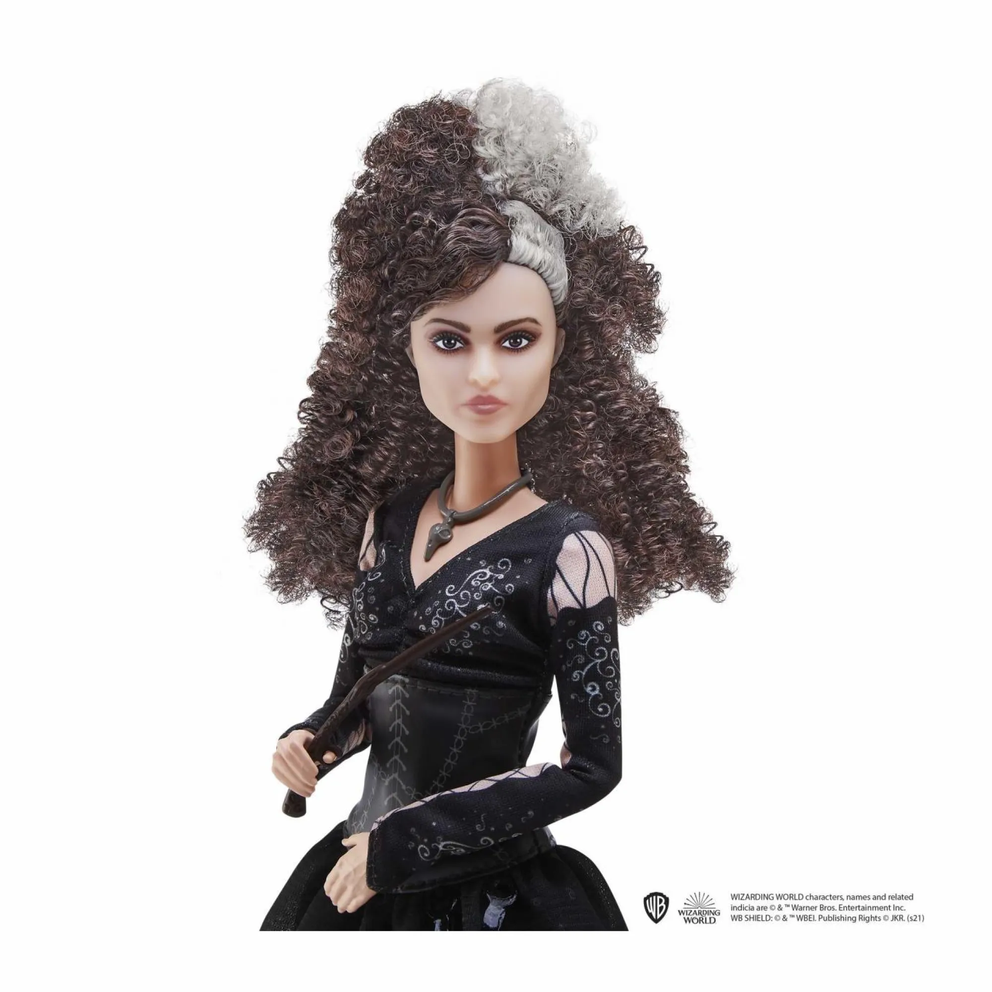 Harry Potter – bellatrix lestrange bambola da collezione da 25 cm circa con capelli ricci, abito nero, collana e bacchetta, giocattolo per bambini 6+ anni, hfj70> Fashion Dolls