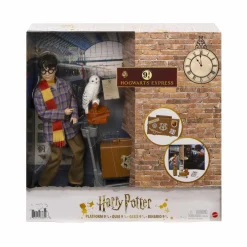 Harry Potter , personaggio harry binario 9 3/4 da collezione con edvige e accessori; giocattolo per bambini 6+ anni, gxw31><noscript><img width=
